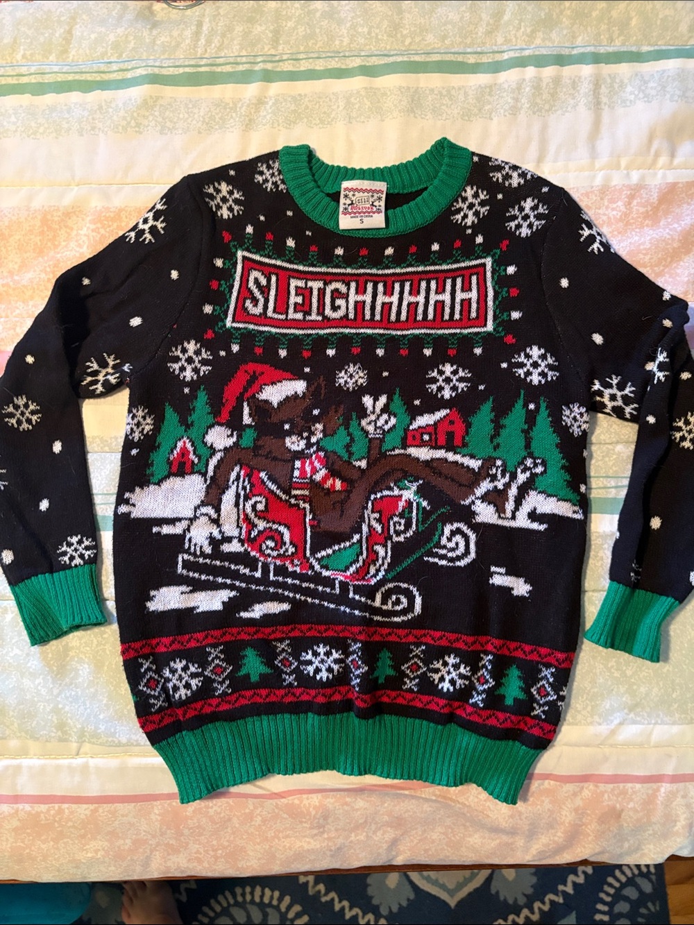 Little kids 'SLEIGHHHHH' Holiday Knit Sweater